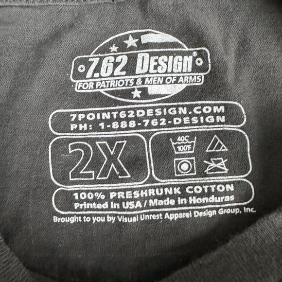7.62 Design Shirt Mens 2XL Gray DOUBLE TAP Maximum Strength RX Military - Picture 5 of 11